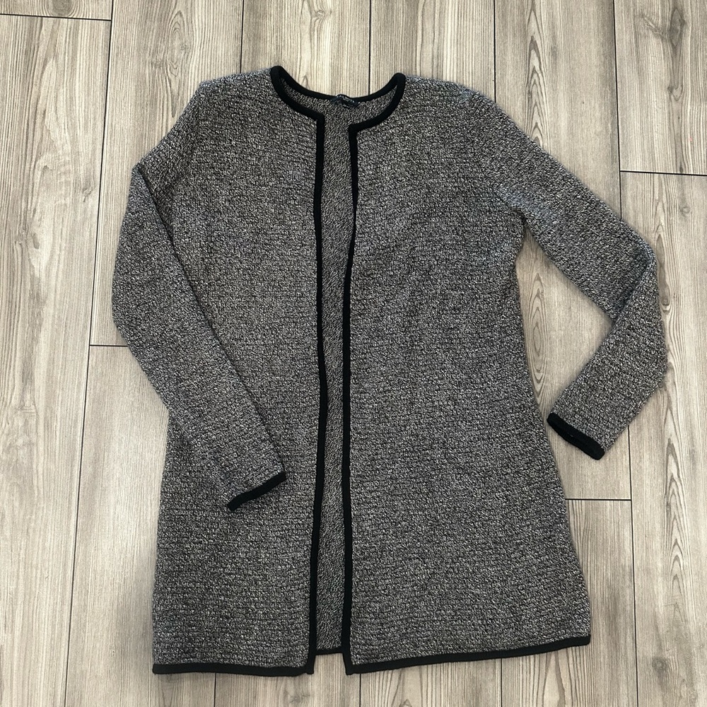 Talbots Black and Gray Cardigan
